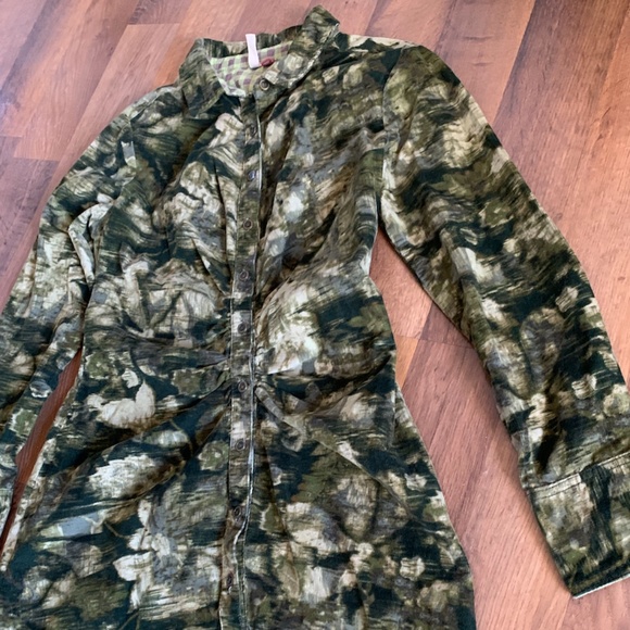 Pilcro Ruched Corduroy Shirt Dress - Picture 5 of 14